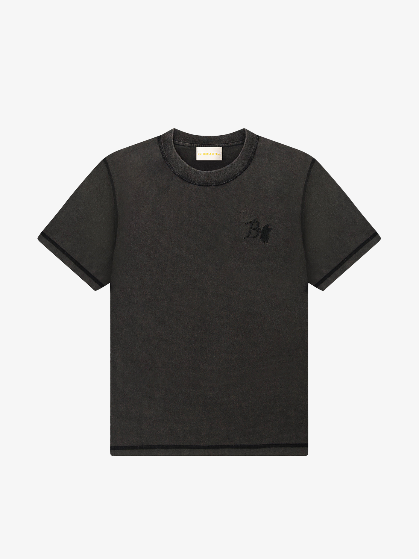 Corner Logo Reversed Boxy Tee (Washed Black)